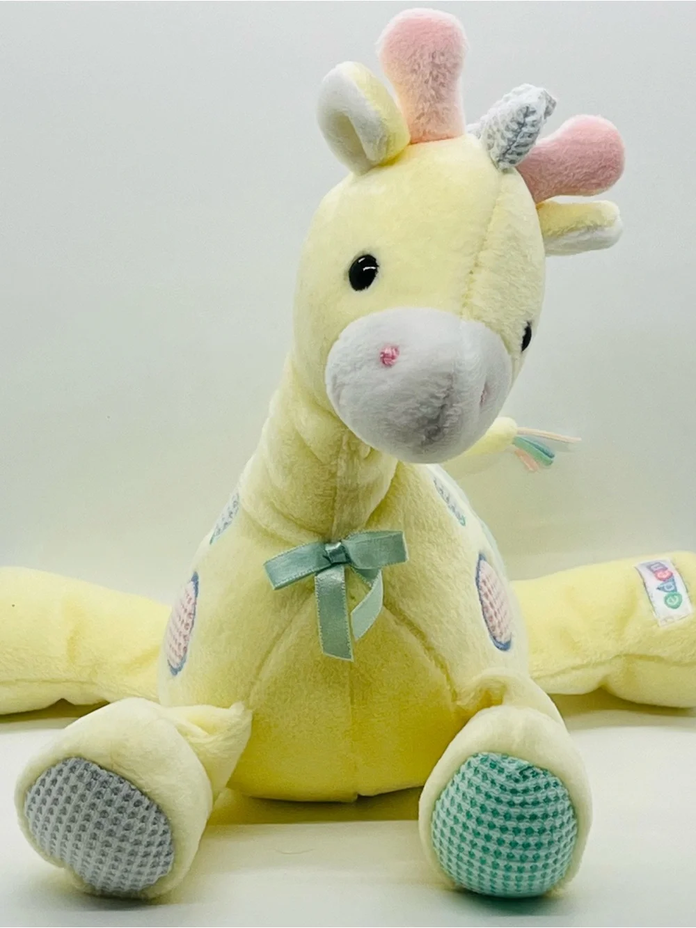 Eden Yellow Giraffe Musical Crib Toy Floppy Plush Lovey 8” Newborn Baby Nursery